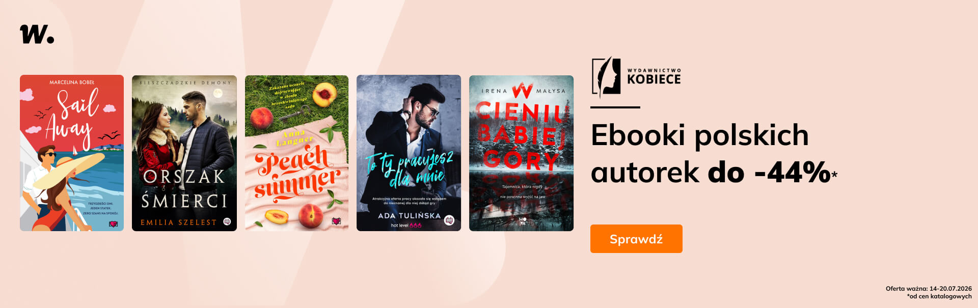 Grafika prowadzi do promocji: Wydawnictwo Kobiece: ebooki polskich autorek do -44%