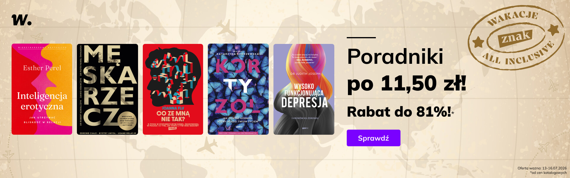Grafika prowadzi do promocji: Znak All Inclusive: Poradniki po 11,50 zł