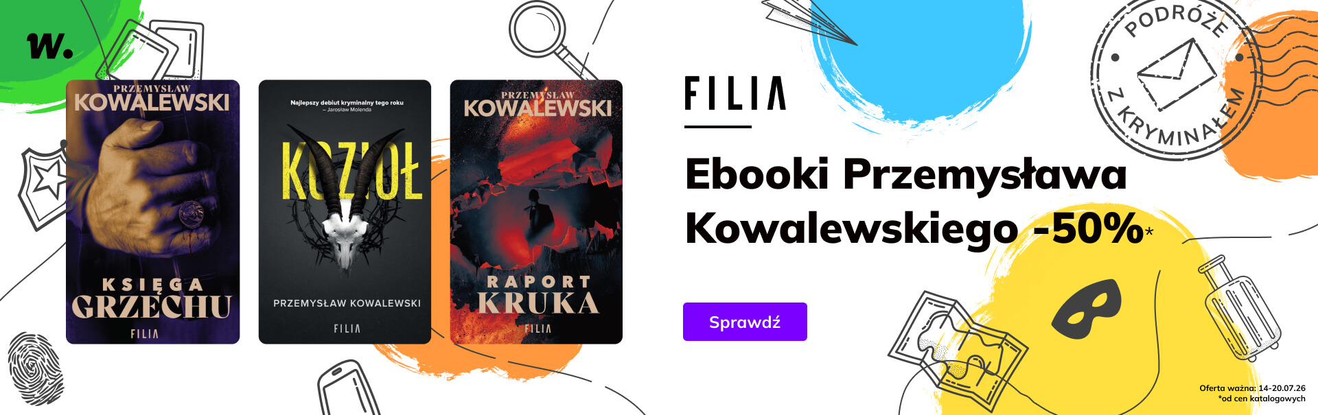Grafika prowadzi do promocji: Podróże z kryminałem: ebooki Przemysława Kowalewskiego -50%