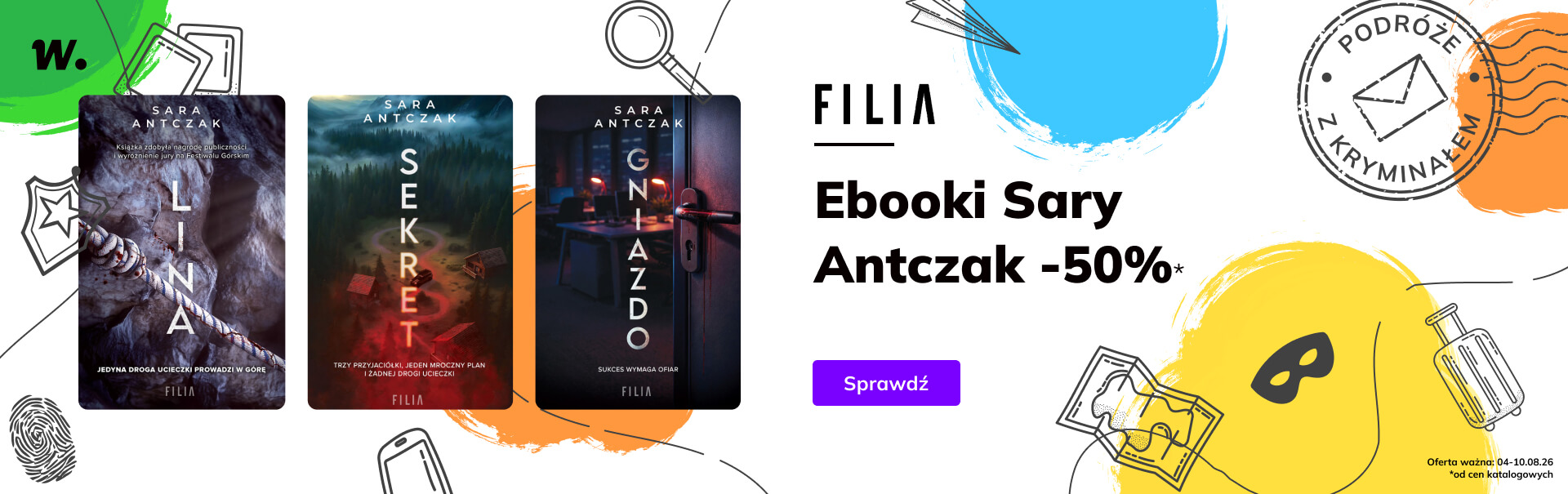 Grafika prowadzi do promocji: Podróże z kryminałem: ebooki Sary Antczak -50%