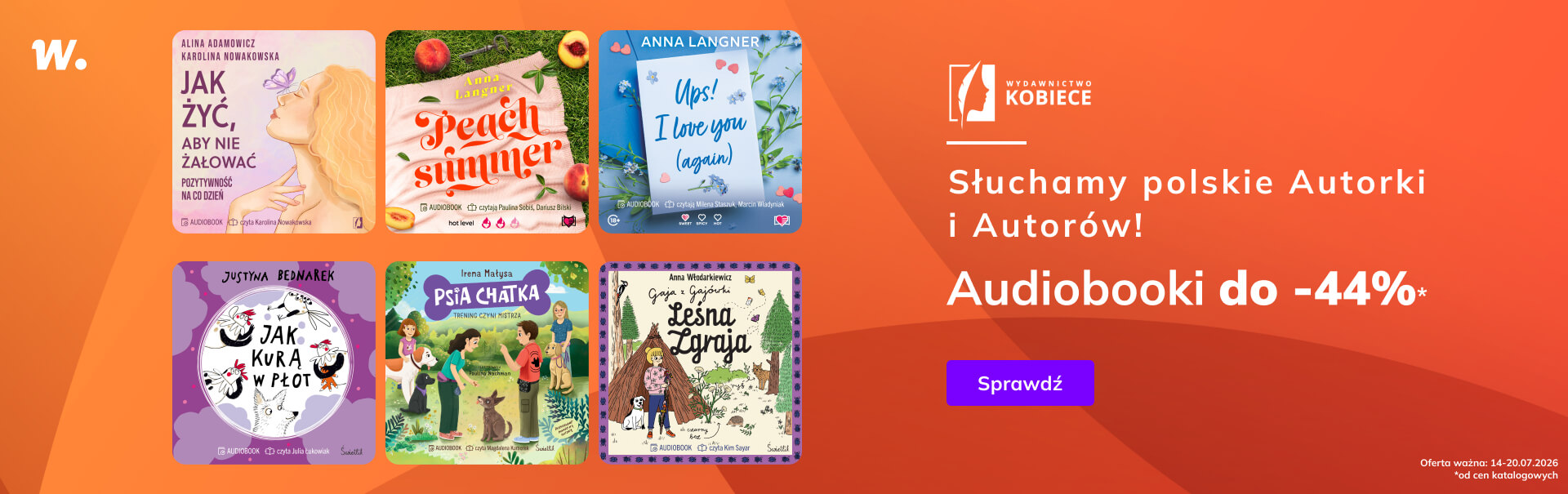 Grafika prowadzi do promocji: W. Kobiece: Audiobooki polskich autorek i autorów do -44%!