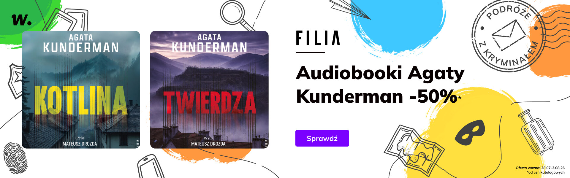 Grafika prowadzi do promocji: Audiobooki Agaty Kunderman -50%*