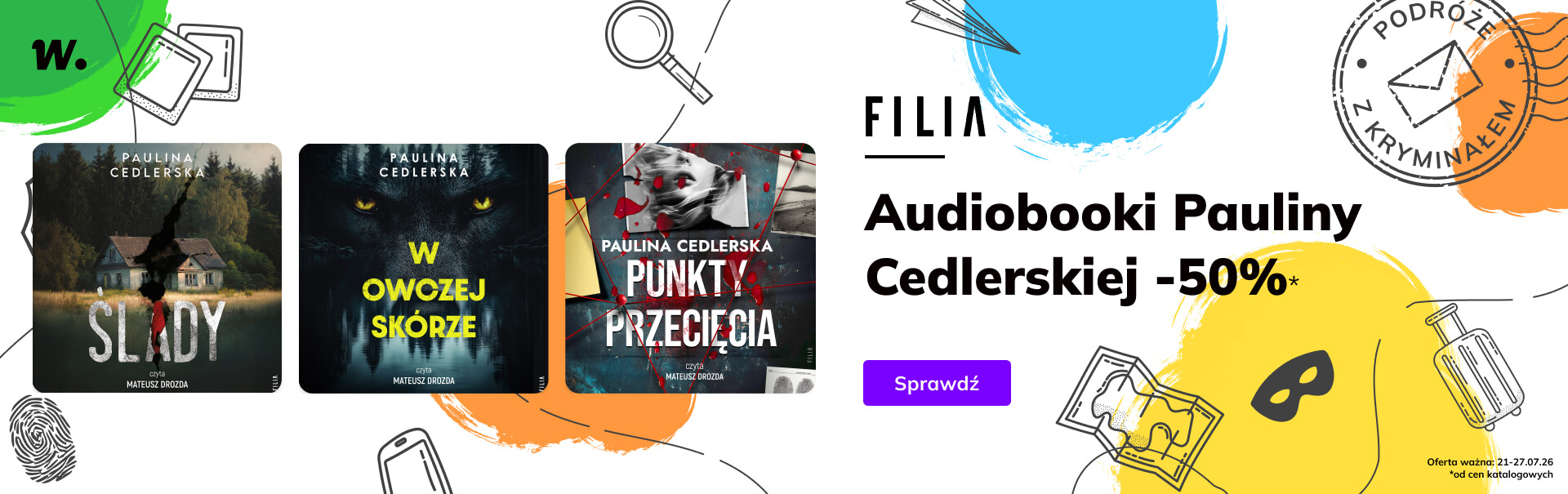 Grafika prowadzi do promocji: Audiobooki Pauliny Cedlarskiej -50%*
