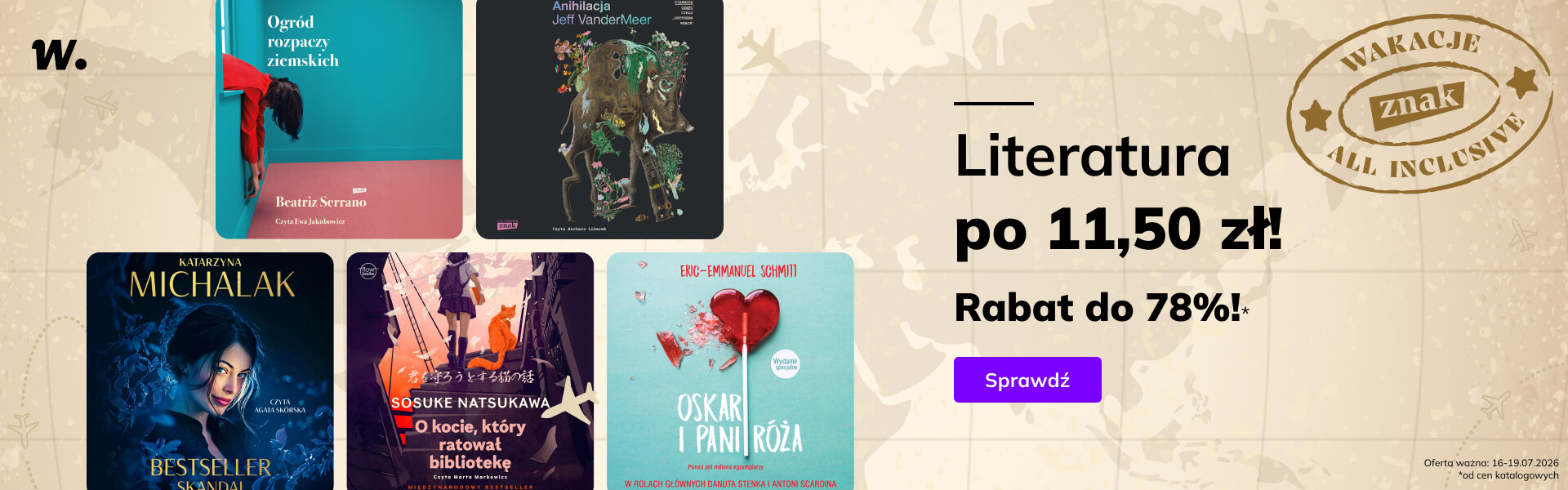Grafika prowadzi do promocji: Znak All Inclusive: Lieratura po 11,50 zł