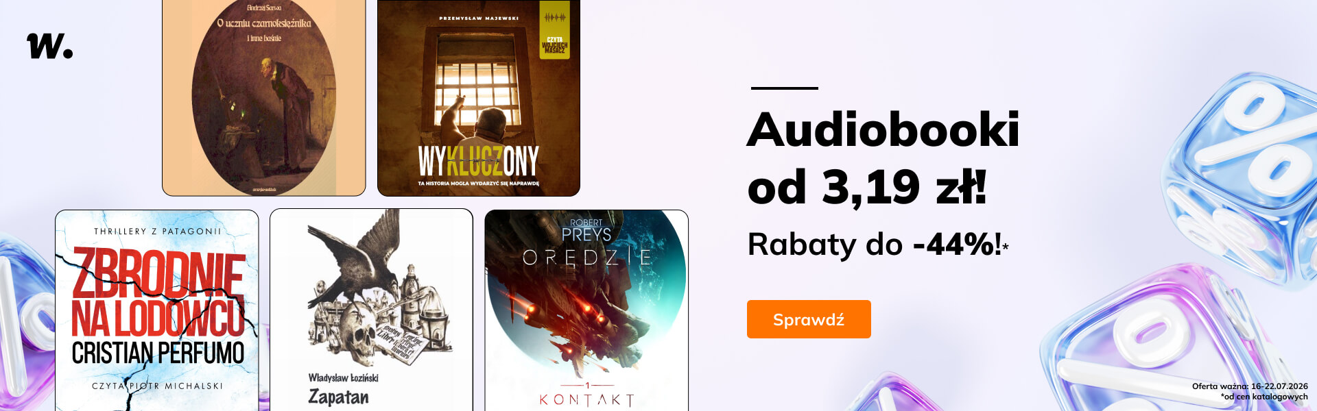 Grafika prowadzi do promocji: Azymut. Audiobooki do -44%