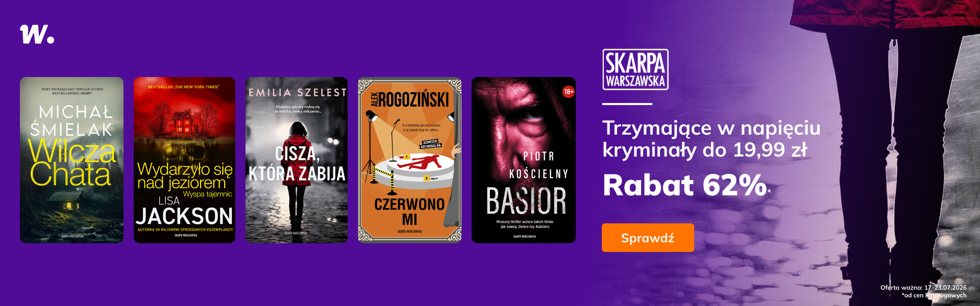 Grafika prowadzi do promocji: Kryminały od Skarpy Warszawskiej do 19,99 zł