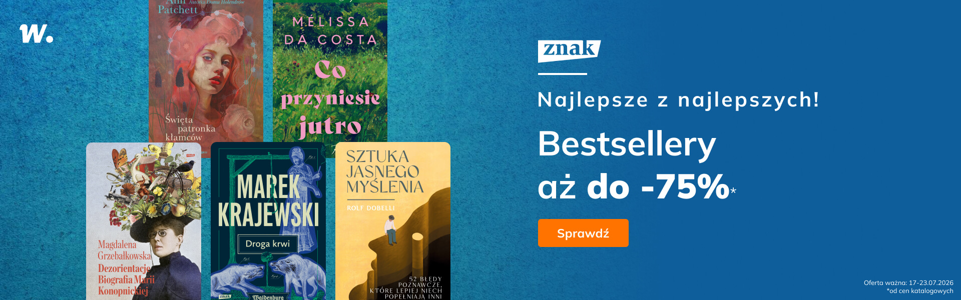 Grafika prowadzi do promocji: Bestsellery Znaku do -75%