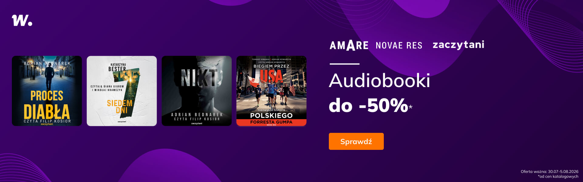 Grafika prowadzi do promocji: Grupa Zaczytani. Audiobooki do -50%!
