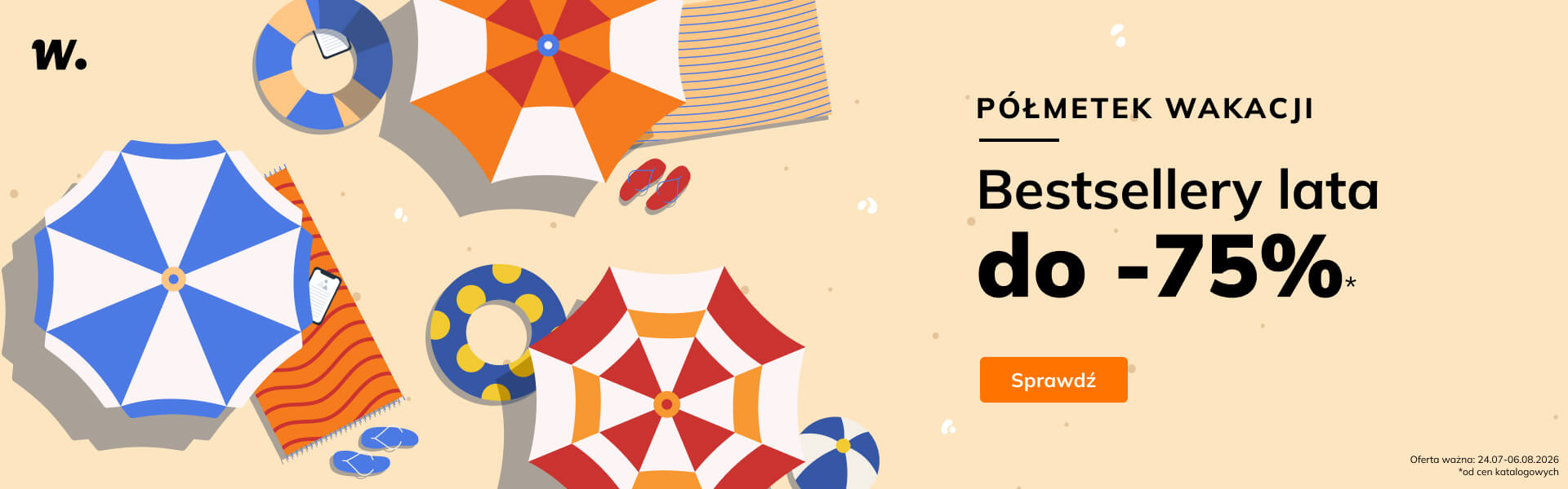 Grafika prowadzi do promocji: Na półmetek wakacji letnie bestsellery do -75%