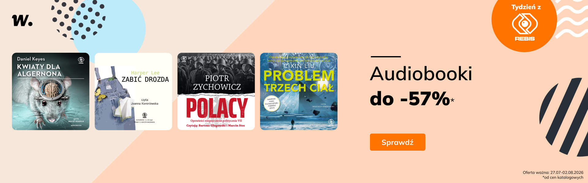 Grafika prowadzi do promocji: Tydzień z Rebisem: Audiobooki do -57%