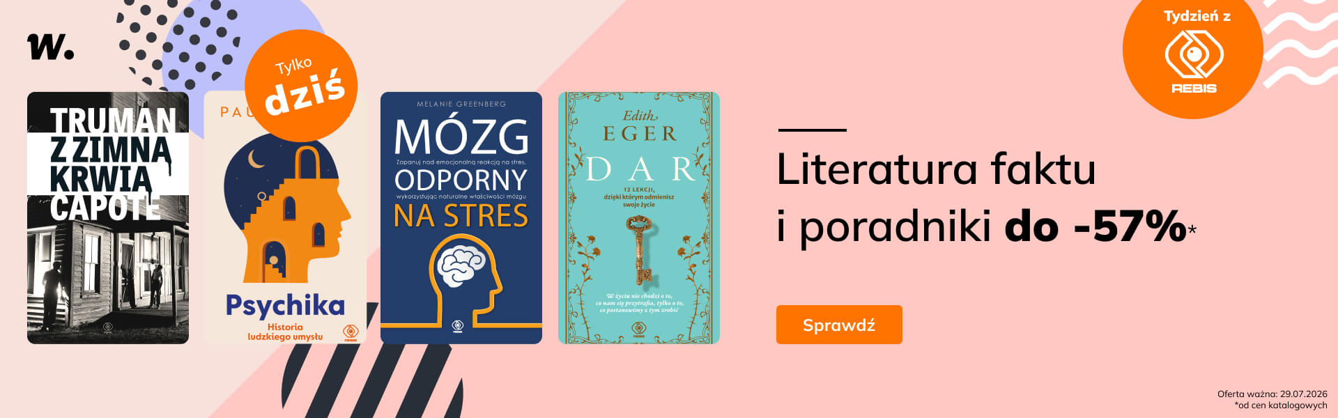 Grafika prowadzi do promocji: Tydzień z Rebisem: Literatura faktu i poradniki do -57%