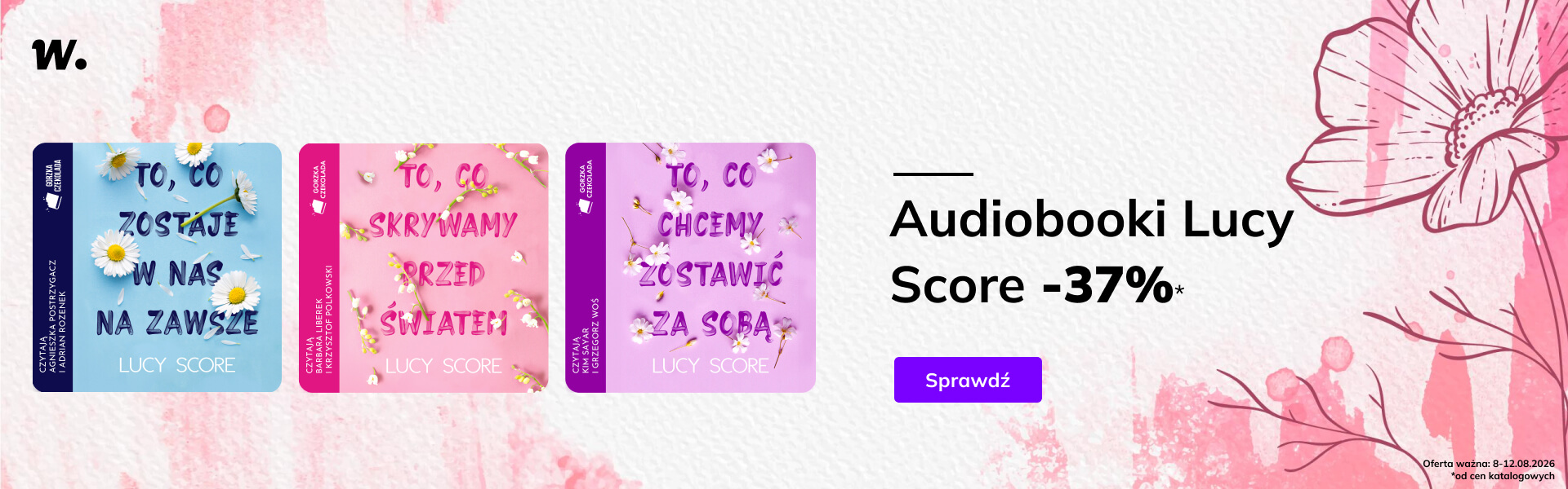 Grafika prowadzi do promocji: Lucy Score: audiobooki autorki -37%
