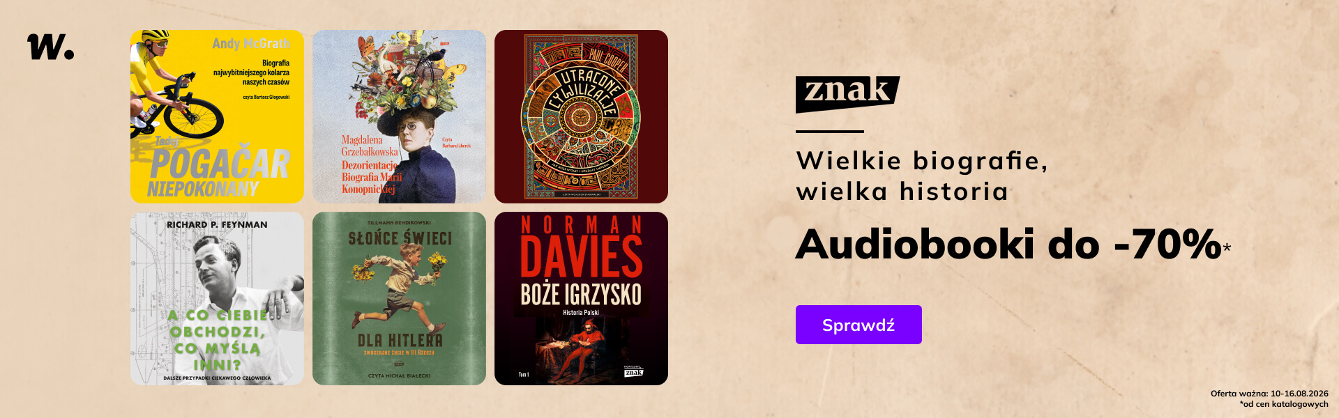 Grafika prowadzi do promocji: Wielkie biografie, wielka historia - audiobooki do -70%