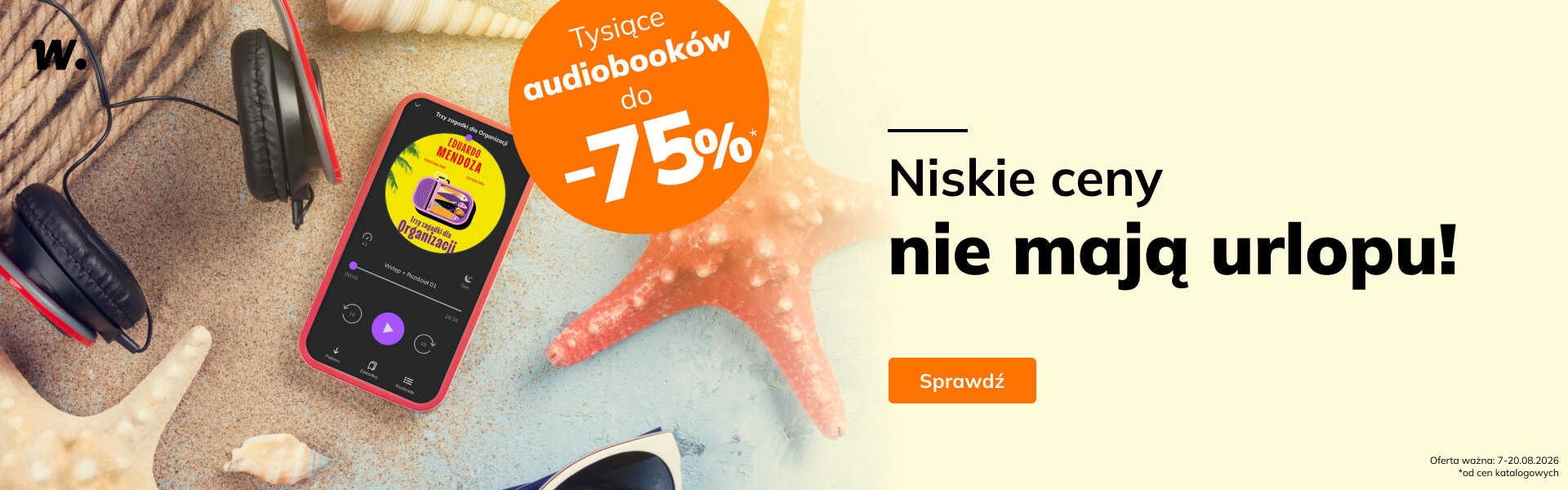 Grafika prowadzi do promocji: Niskie ceny nie mają urlopu! Tysiące audiobooków do -75%*