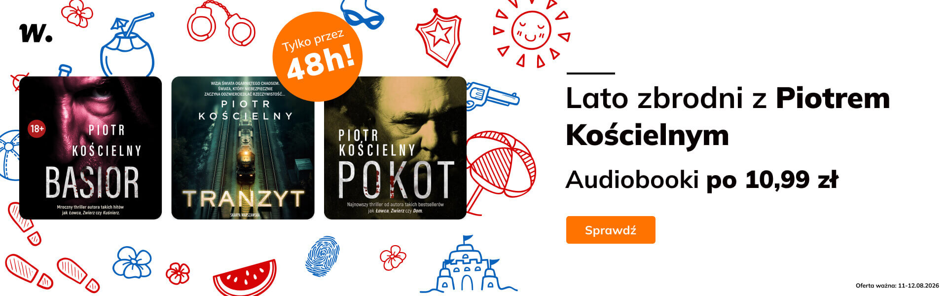 Grafika prowadzi do promocji: Skarpa Warszawska. Audiobooki Piotra Kościelnego po 10.99 zł
