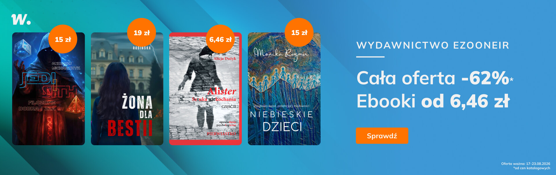 Grafika prowadzi do promocji: Wydawnictwo Ezooneir: cała oferta -62%