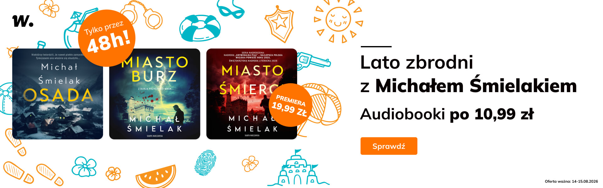 Grafika prowadzi do promocji: Skarpa Warszawska. Audiobooki Michała Śmielaka od 10.99 zł