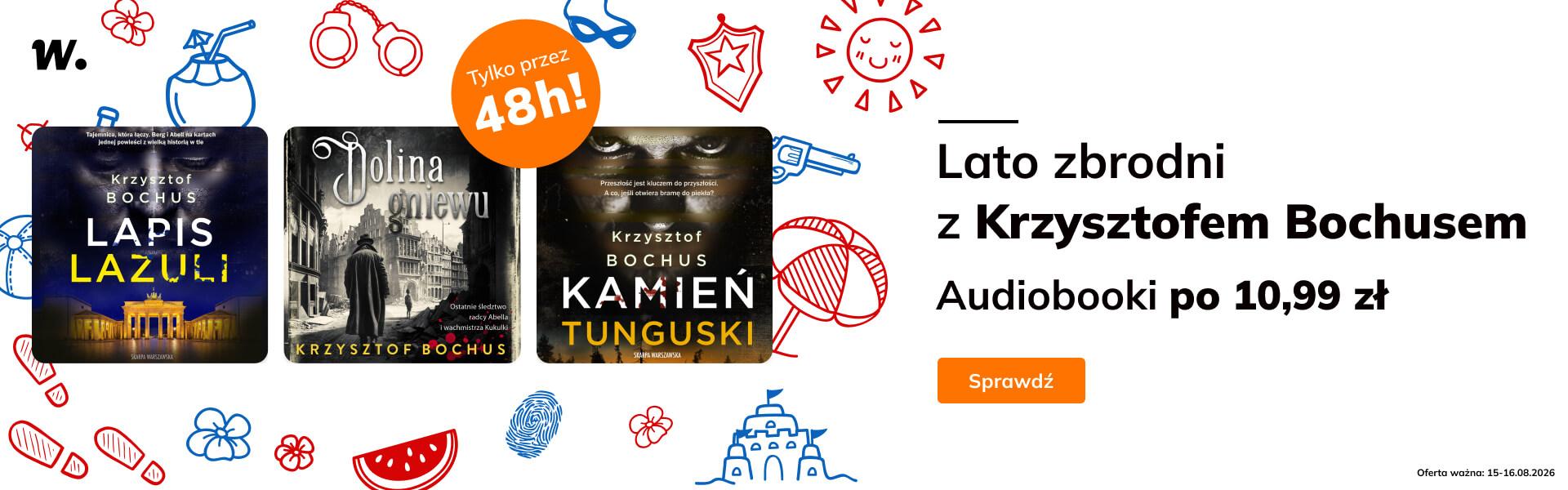 Grafika prowadzi do promocji: Skarpa Warszawska. Audiobooki Krzysztofa Bochusa po 10.99 zł