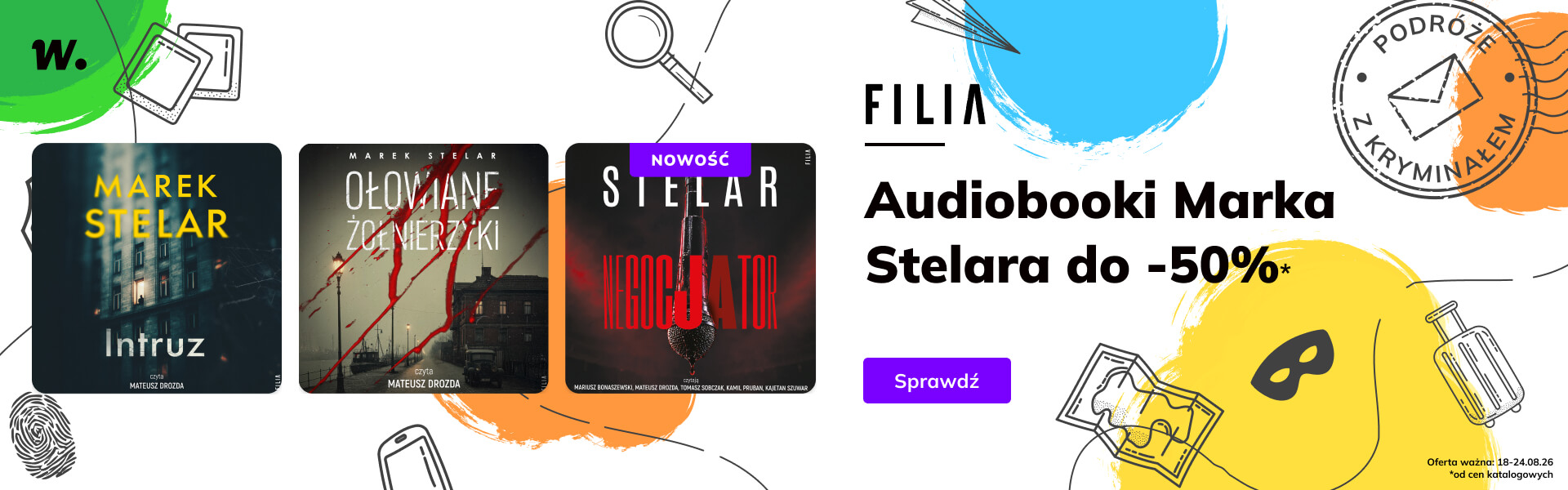 Grafika prowadzi do promocji: Filia. Audiobooki Marka Stelara do -50%*