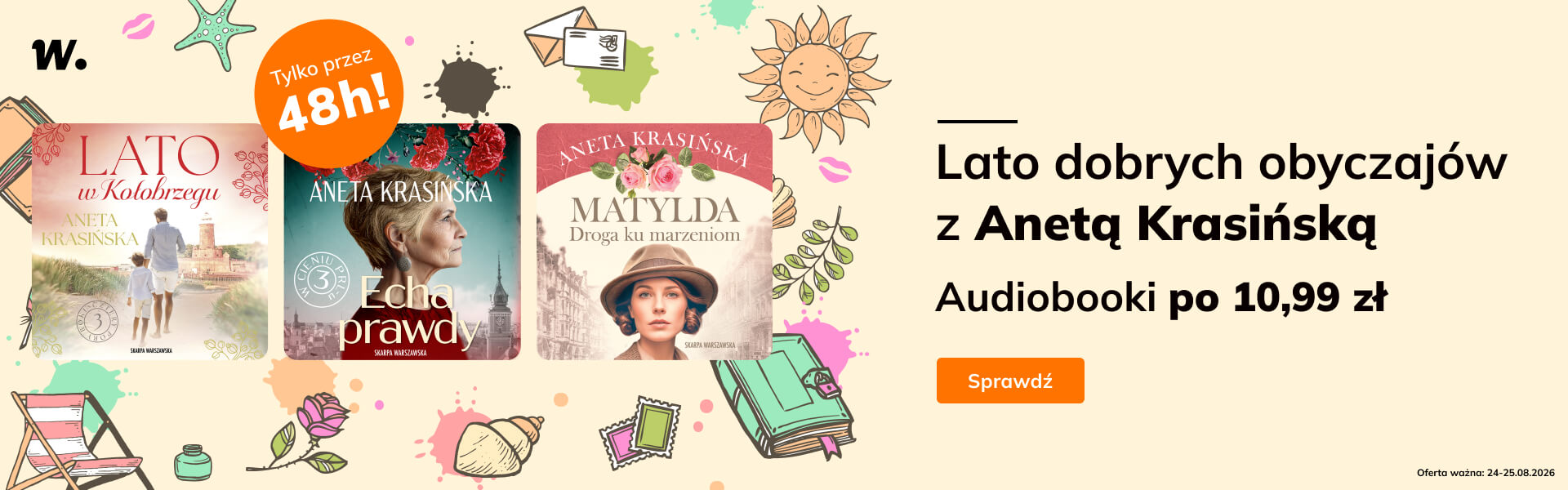 Grafika prowadzi do promocji: Skarpa Warszawska. Audiobooki Anety Krasińskiej po 10.99 zł