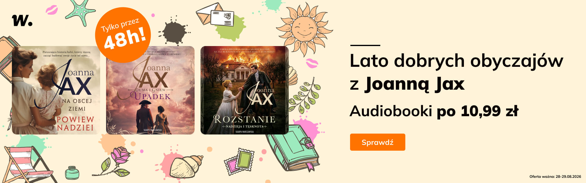 Grafika prowadzi do promocji: Skarpa Warszawska. Audiobooki Joanny Jax po 10.99 zł