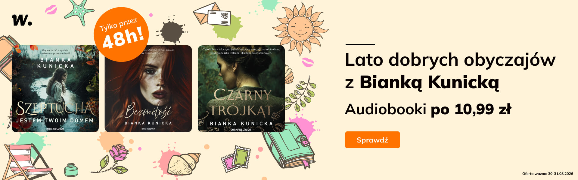 Grafika prowadzi do promocji: Skarpa Warszawska. Audiobooki Bianki Kunickiej po 10.99 zł