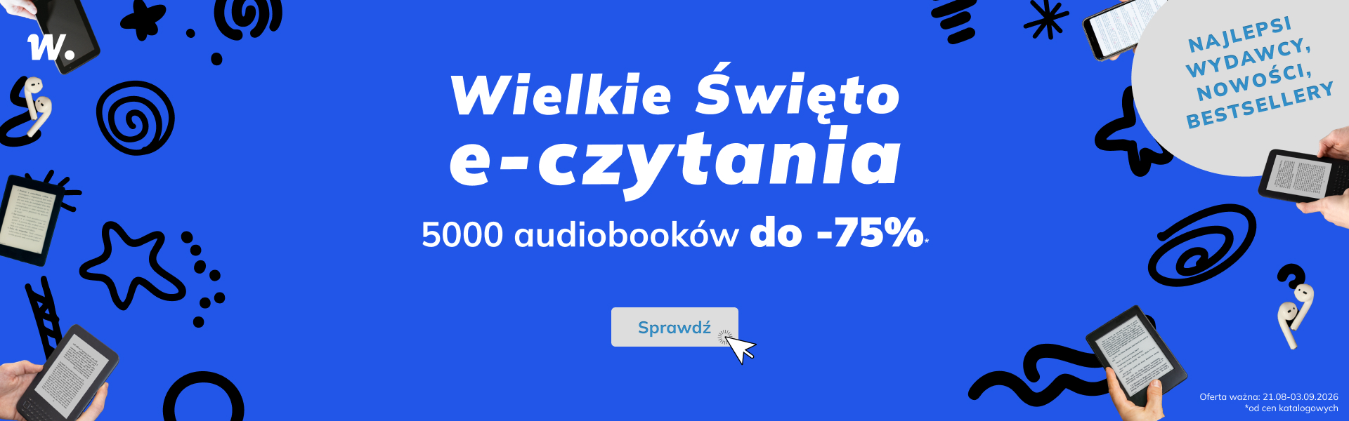 Grafika prowadzi do promocji: Wielkie Święto E-czytania! 5000 audiobooków do -75%