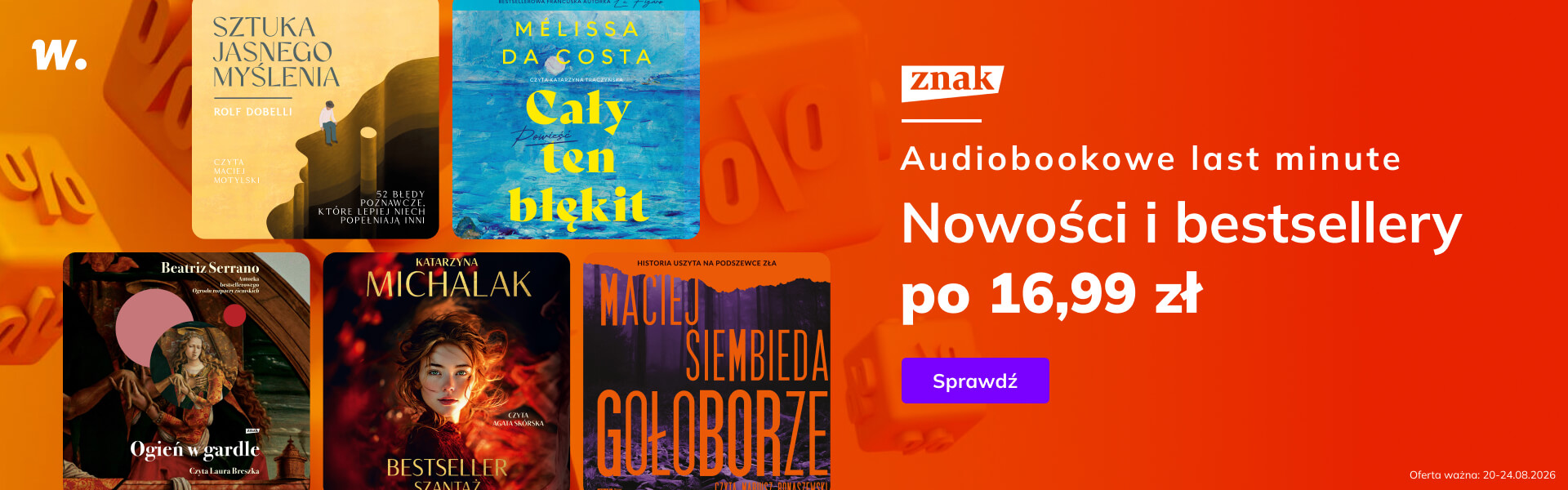 Grafika prowadzi do promocji: Pożegnanie wakacji z audiobookami po 16,99 zł