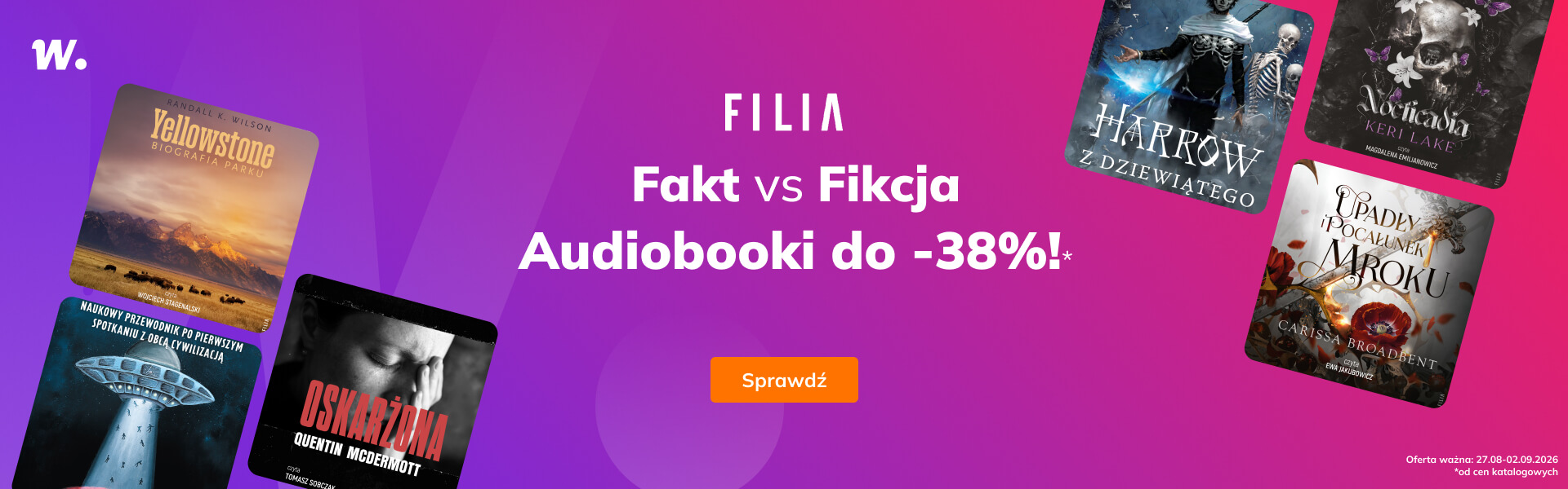 Grafika prowadzi do promocji: Filia. Fakt vs fikcja: audiobooki do -38%