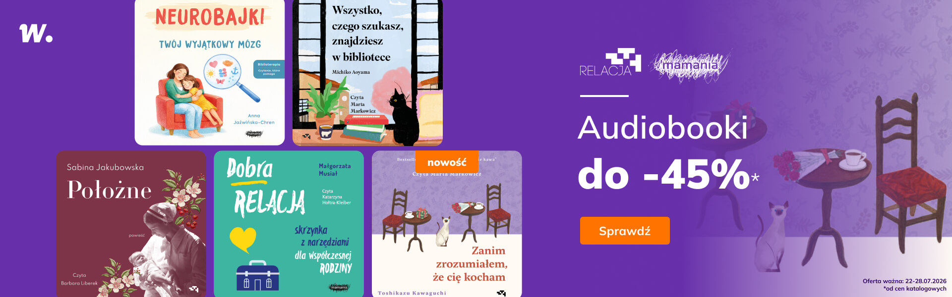 Grafika prowadzi do promocji: Grupa Wydawnicza Relacja i Mamania. Cała oferta do -45%