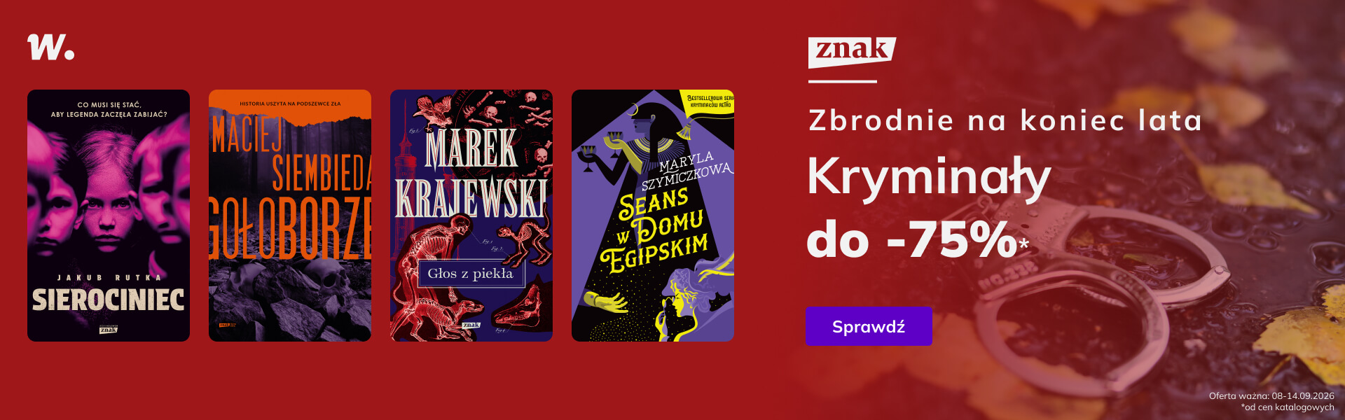 Grafika prowadzi do promocji: Kryminały od Wydawnictwa Znak do -75%
