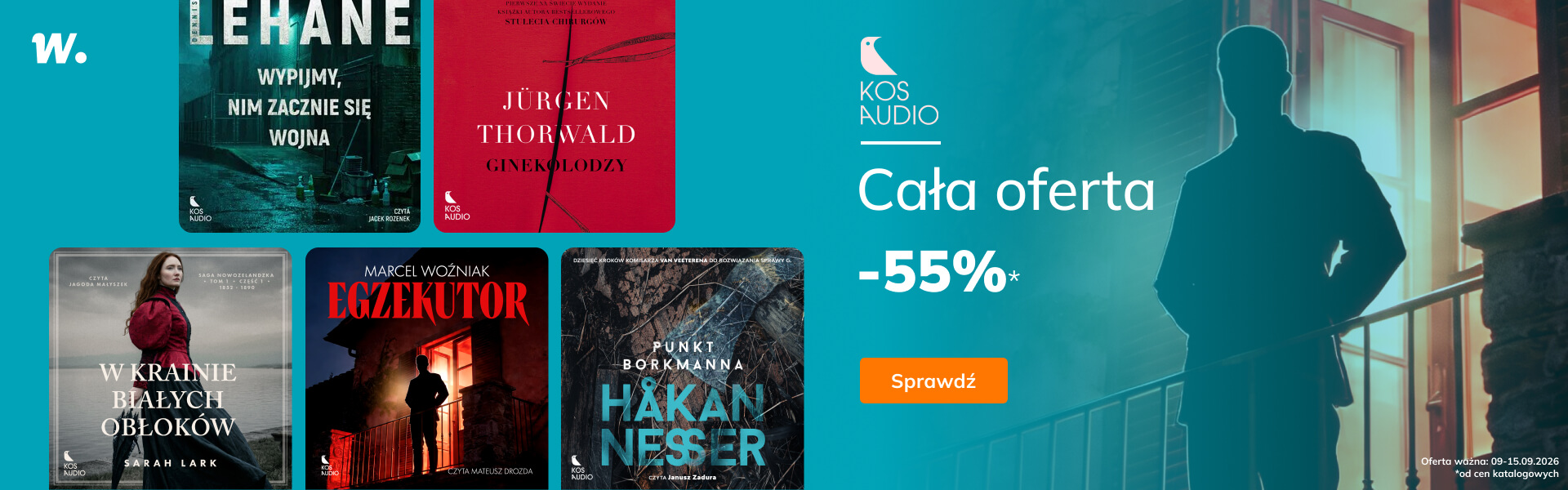 Grafika prowadzi do promocji: Kos Audio. Cała oferta -55%*