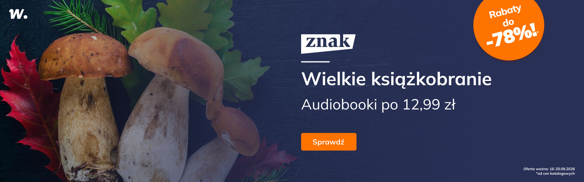 Grafika prowadzi do promocji: Znak. Audiobooki po 12.99 zł!