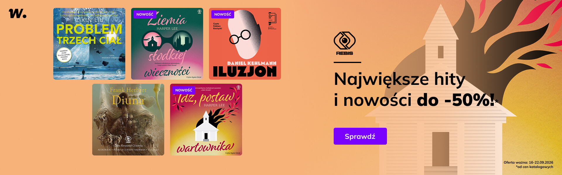 Grafika prowadzi do promocji: Rebis. Największe hity i nowości do -50%!*
