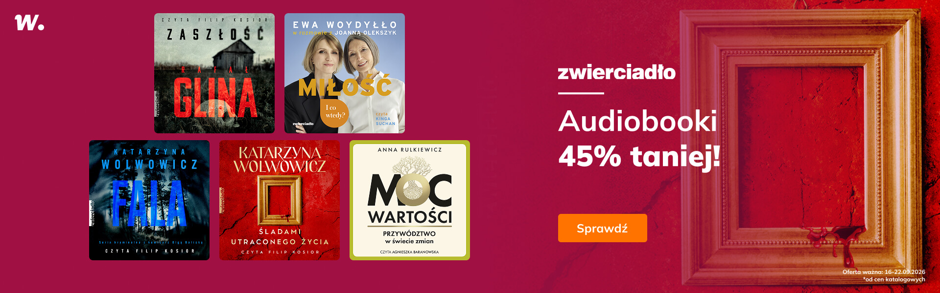 Grafika prowadzi do promocji: Zwierciadło. Cała oferta -45%!