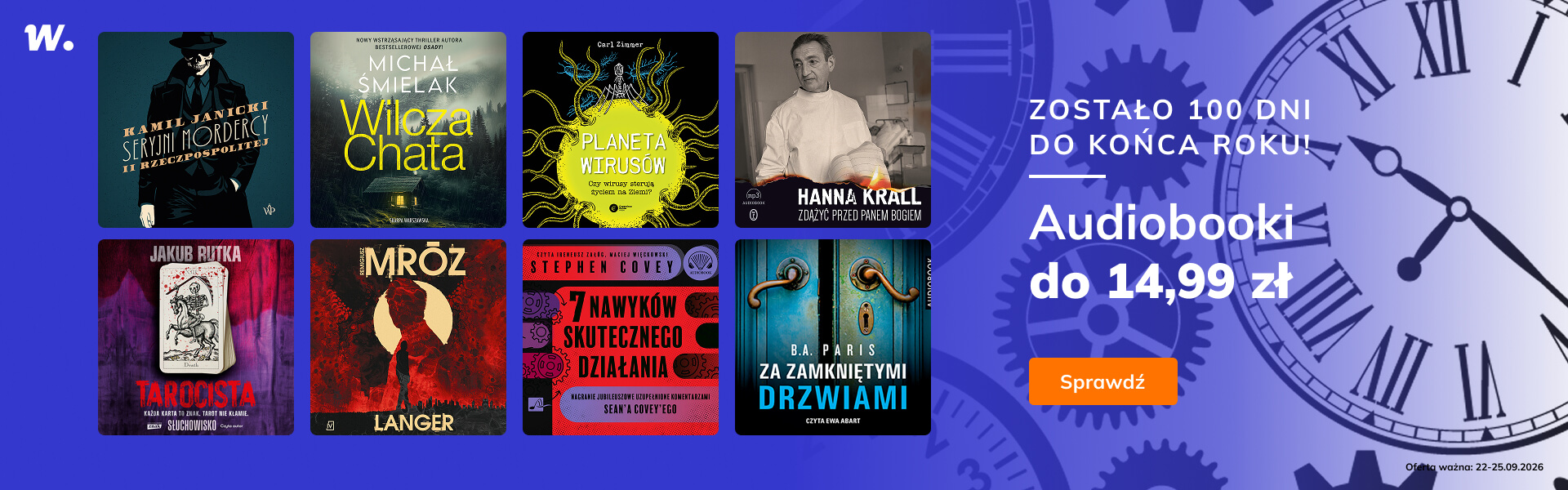 Grafika prowadzi do promocji: 100 dni do końca roku! Audiobooki do 14,99 zł