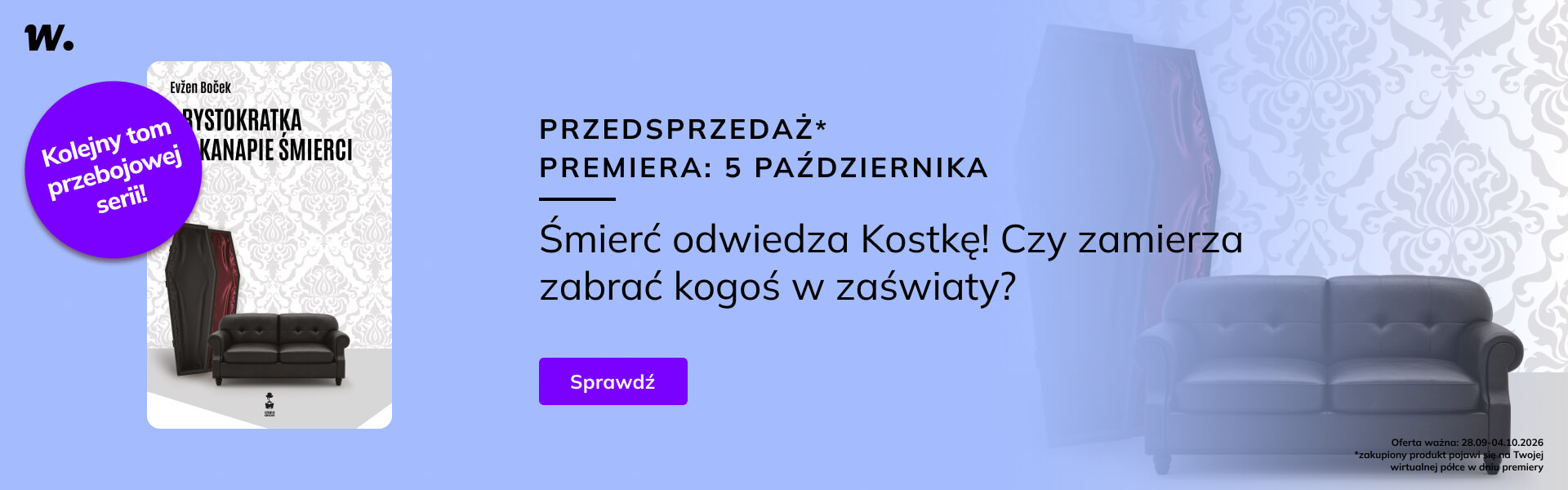 Grafika prowadzi do promocji: Arystokratka na kanapie śmierci - przedsprzedaż