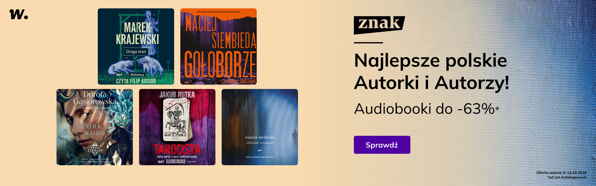 Grafika prowadzi do promocji: Znak. Audiobooki polskich autorów do -63%!
