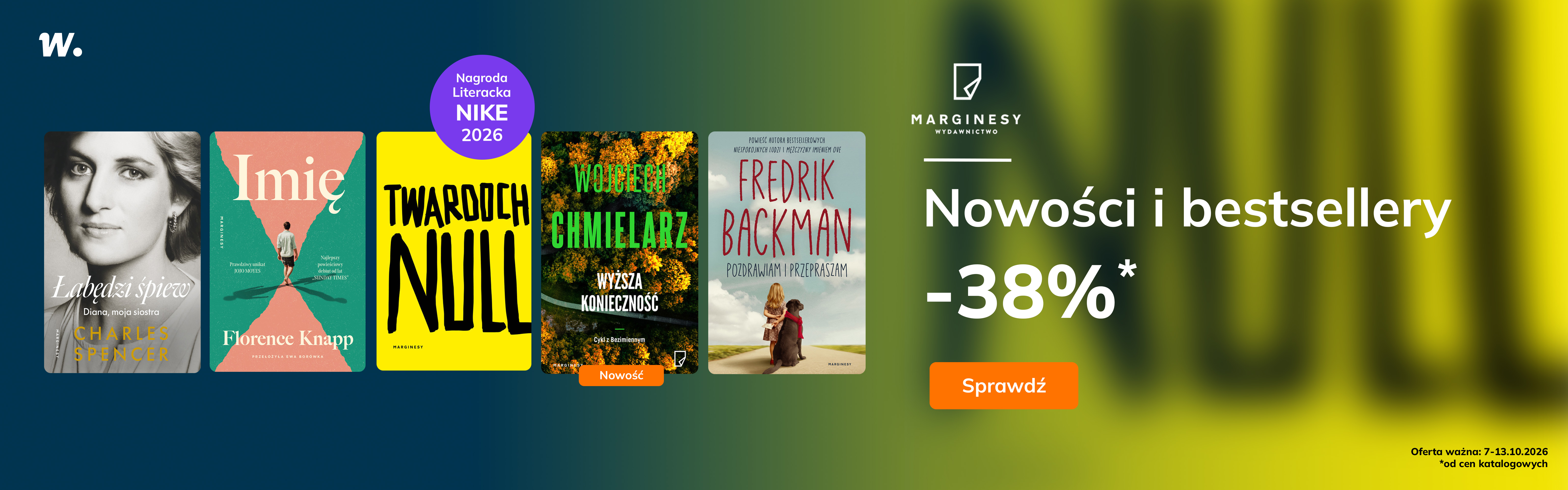 Grafika prowadzi do promocji: Wydawnictwo Marginesy: nowości i bestsellery -38%