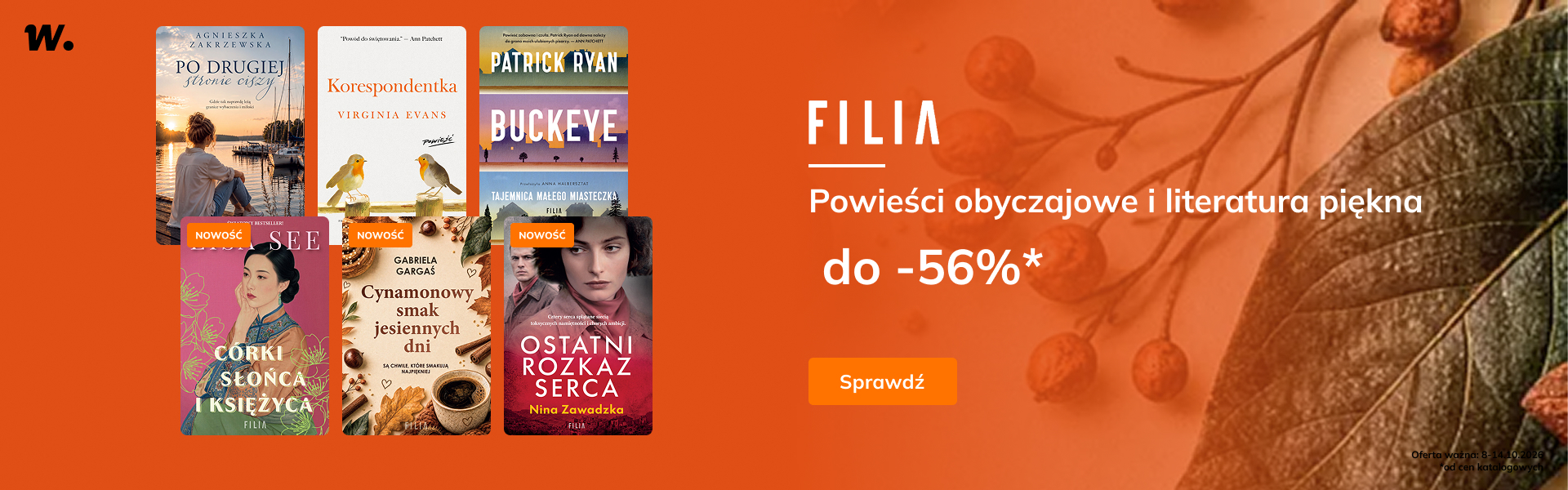 Grafika prowadzi do promocji: Wydawnictwo Filia: powieści obyczajowe i literatura piękna do -56%