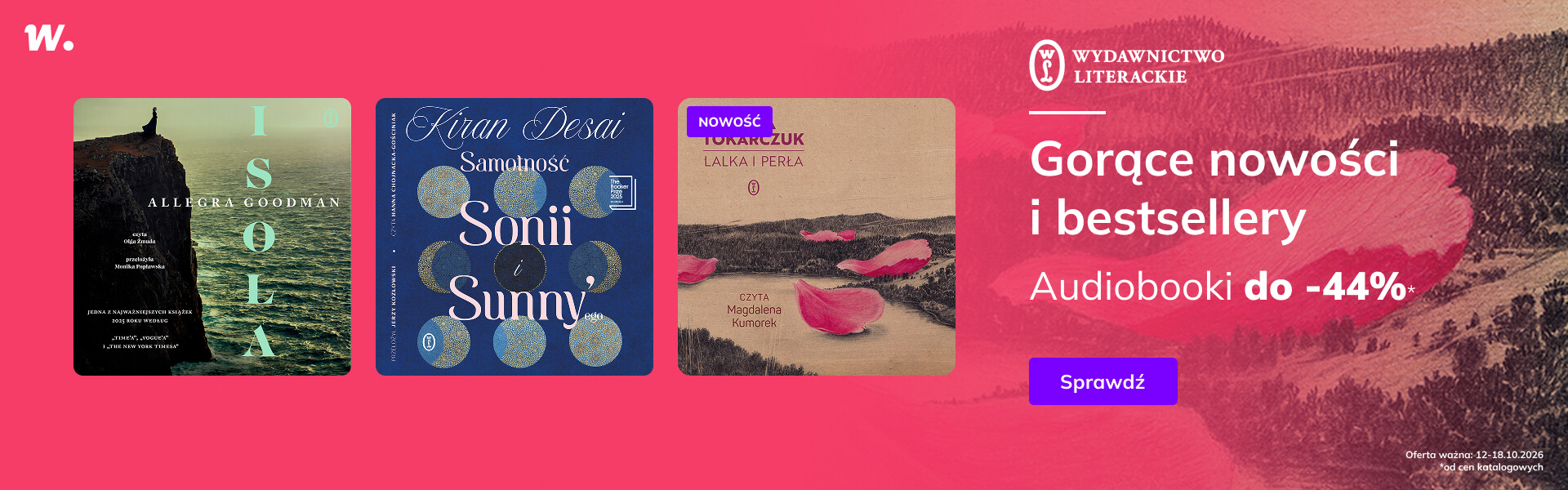 Grafika prowadzi do promocji: Wydawnictwo Literackie. Nowości i bestsellery do -44%