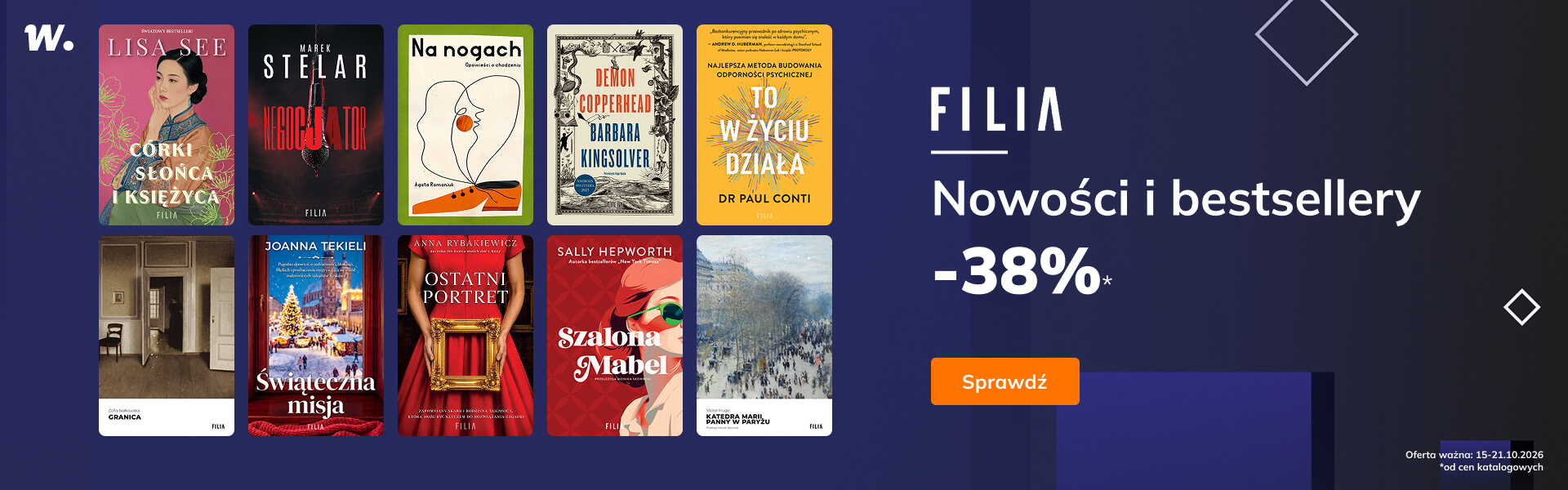 Grafika prowadzi do promocji: Wydawnictwo Filia: nowości i bestsellery do -38%