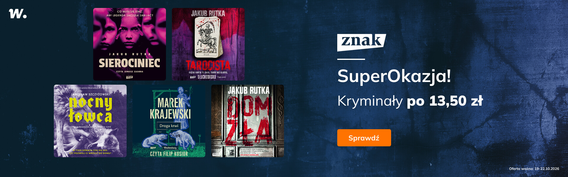 Grafika prowadzi do promocji: Znak. Kryminały po 13,50 zł
