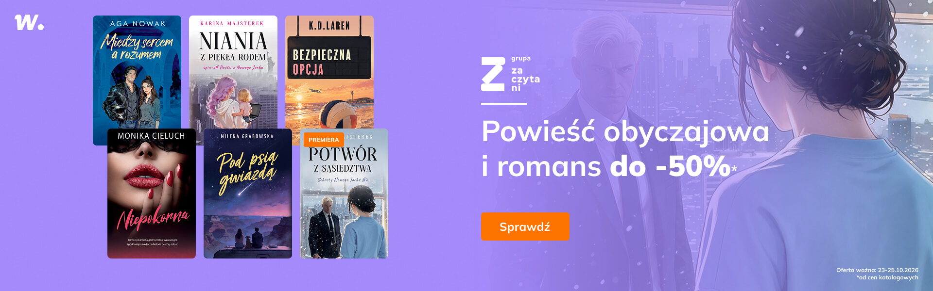 Grafika prowadzi do promocji: Grupa Zaczytani: powieść obyczajowa i romans do -50%
