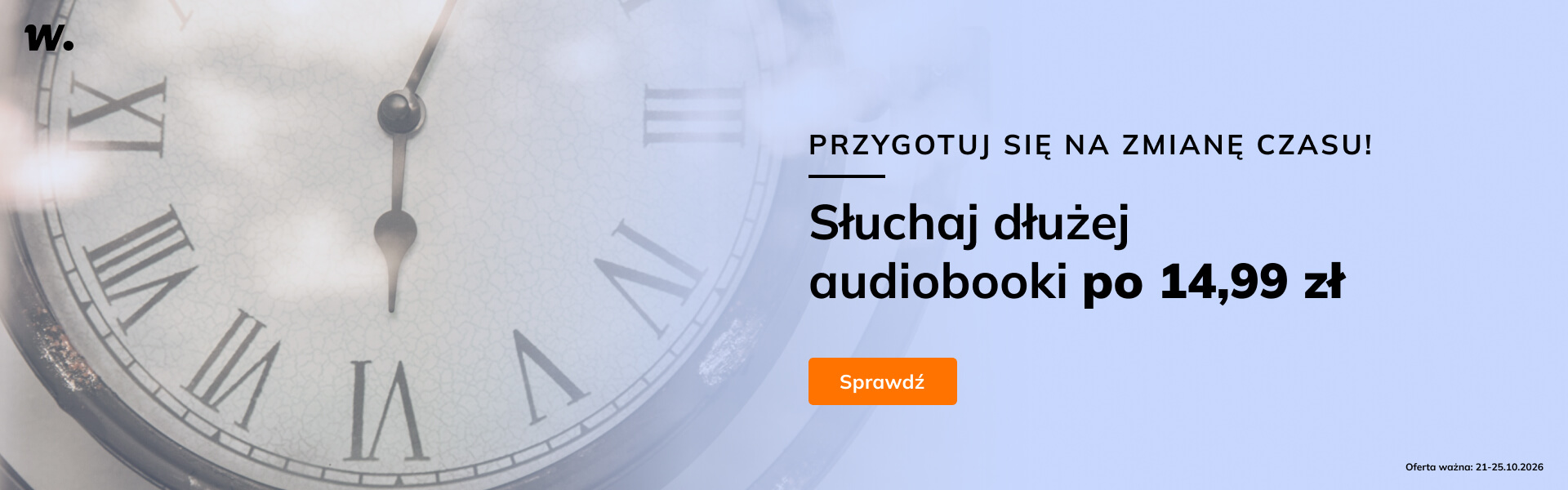 Grafika prowadzi do promocji: Zmiana czasu z Wydawnictwem Znak! Rabaty do -79%