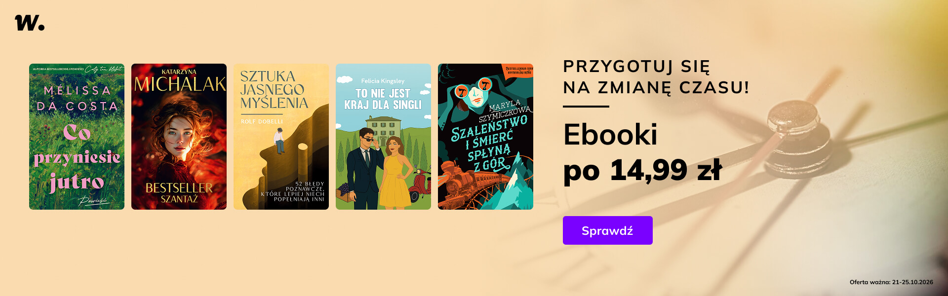 Grafika prowadzi do promocji: Ebooki po 14,99 zł na zmianę czasu!