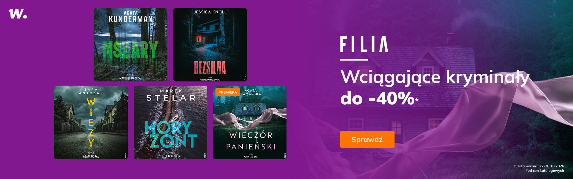 Grafika prowadzi do promocji: Filia. Kryminały do -40%!
